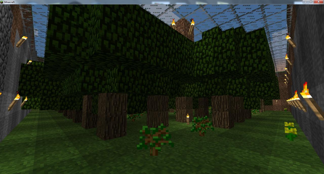 Underground Tree Plantation with Glass Roof Minecraft Project