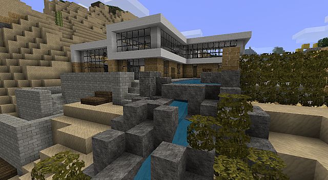 Modern House viewed from the beach.
