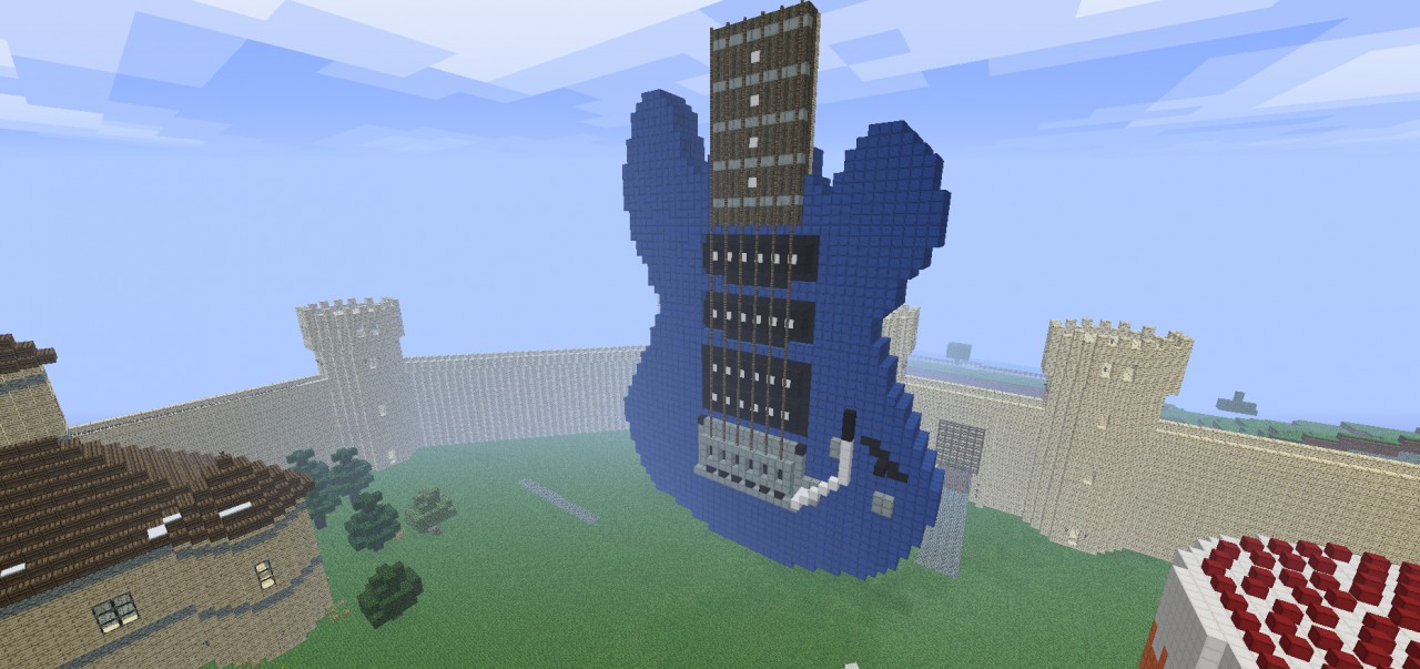 Giant Guitar!! (half, standing) Minecraft Project