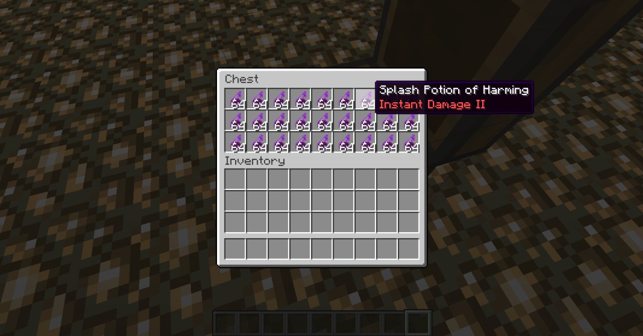 Schematics for Chests filled with Potions Minecraft Project