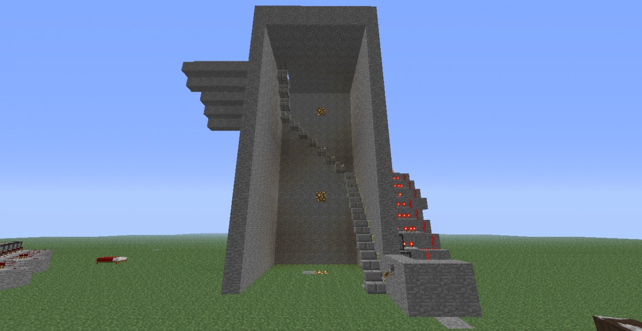 Redstone Piston Hidden Staircase Minecraft Project