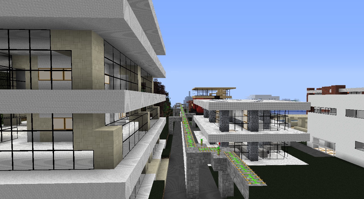 Picture showing some new buildings and a bit of the L (subway)