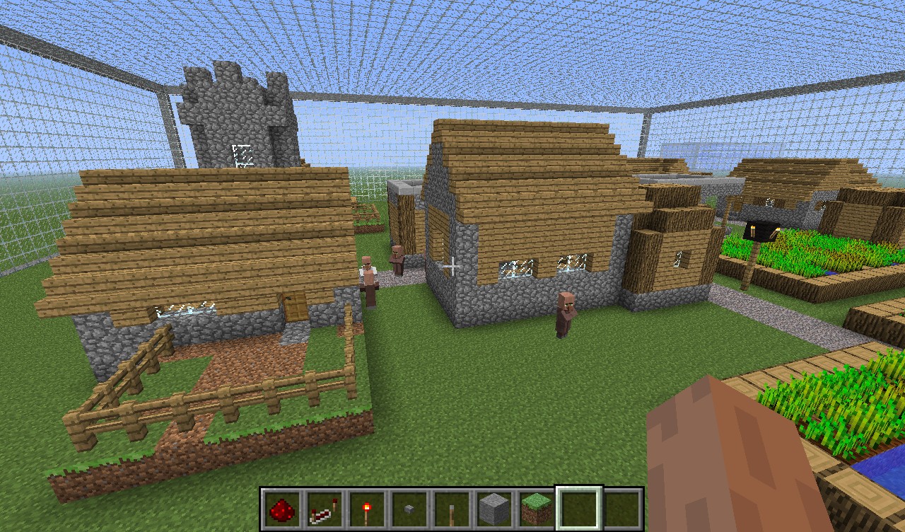 Terrarium with villagers town Minecraft Project