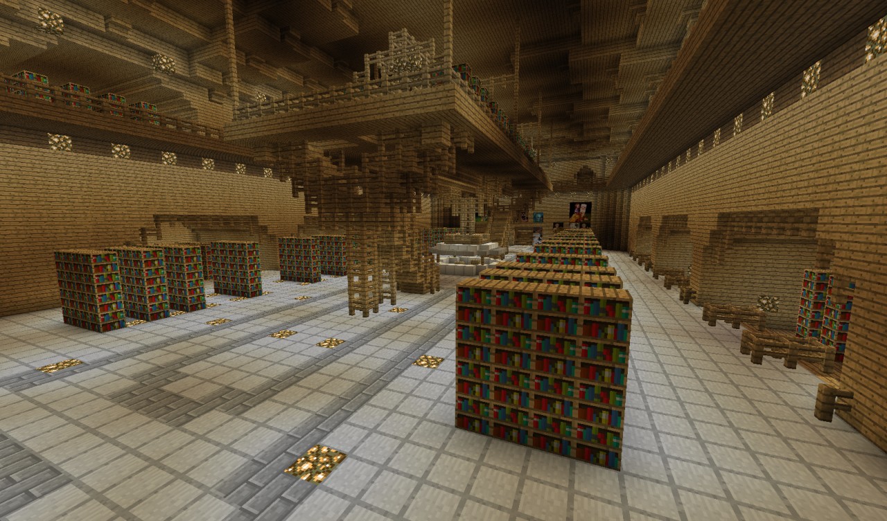 castle with underground library Minecraft Project