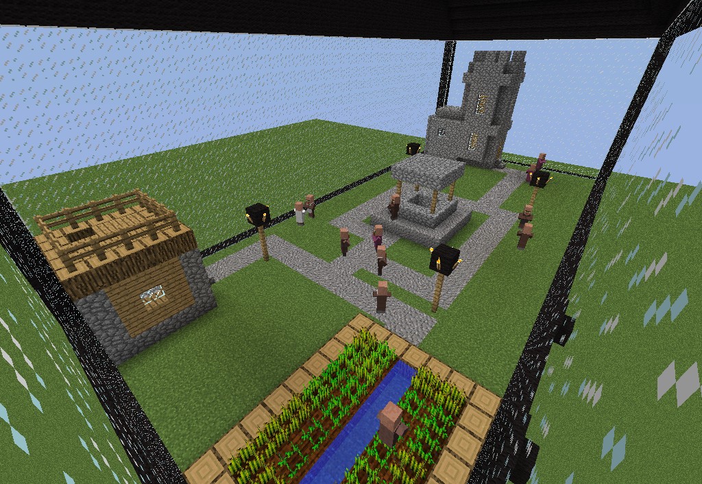 Terrarium with a Npc Village Minecraft Project