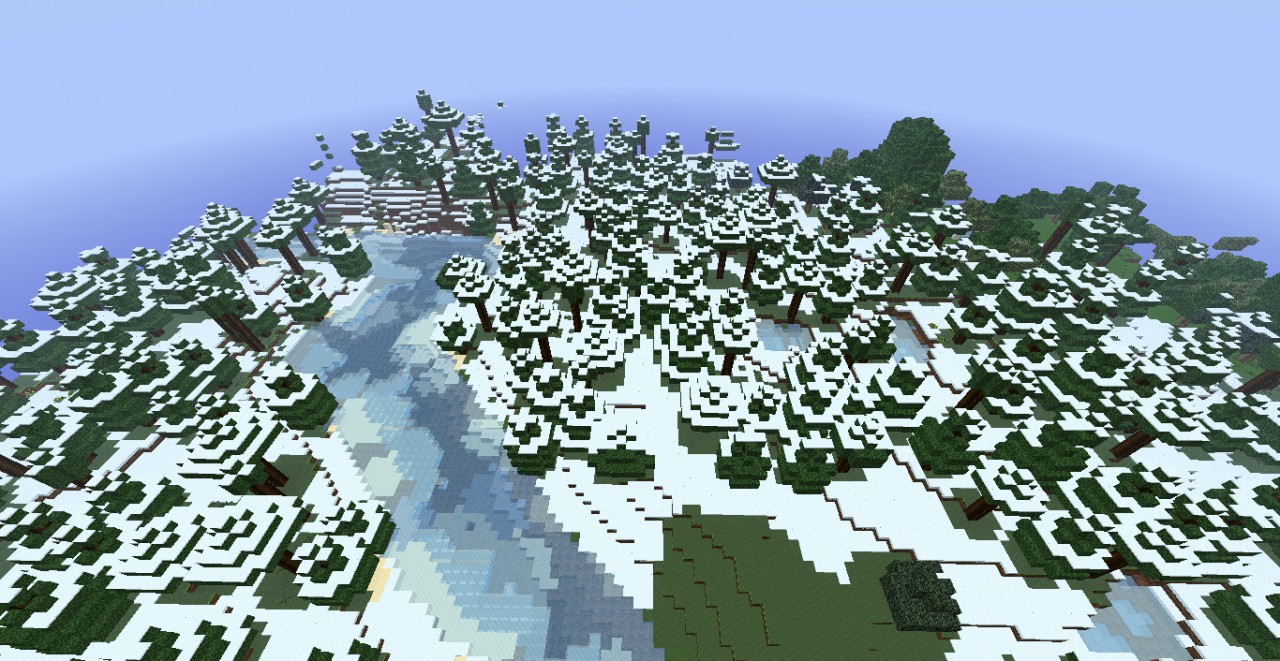 Snowy World (1.3.2 Only) With More Biomes Around The Taiga. Minecraft