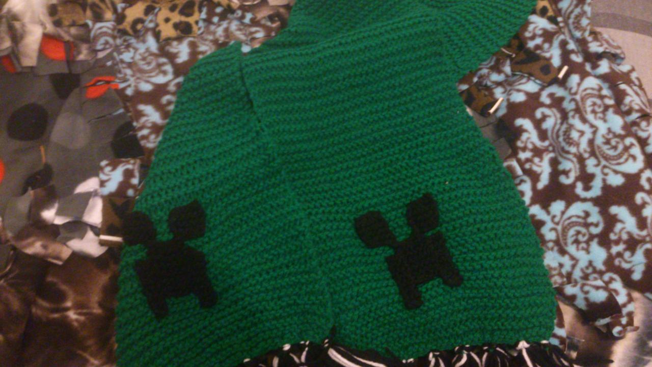 Knitted Creeper Scarf Minecraft Blog