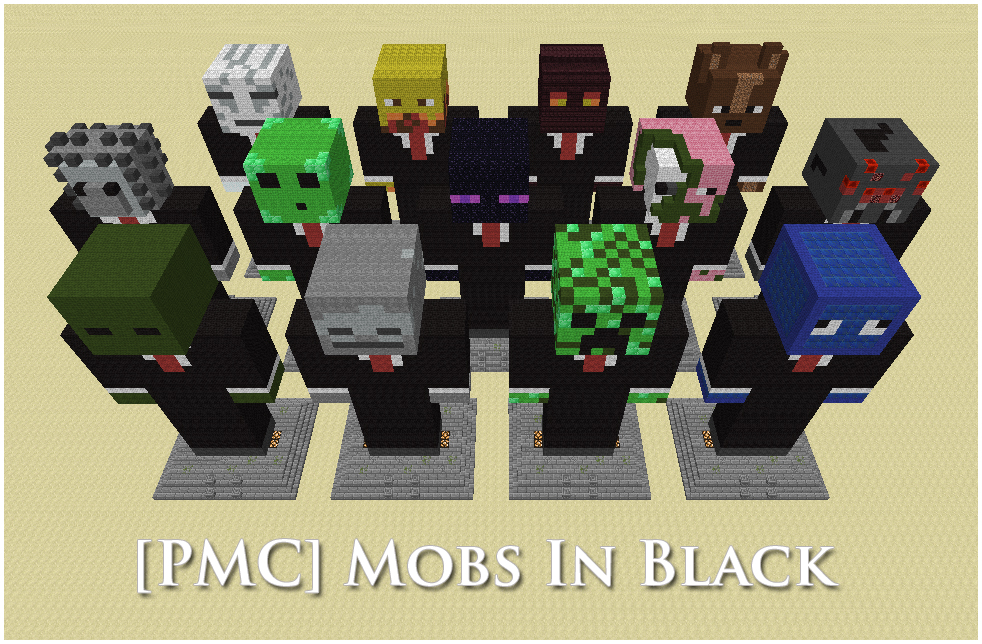 [STATUES] Mobs In Black [1.5.2 & Above] Minecraft Project