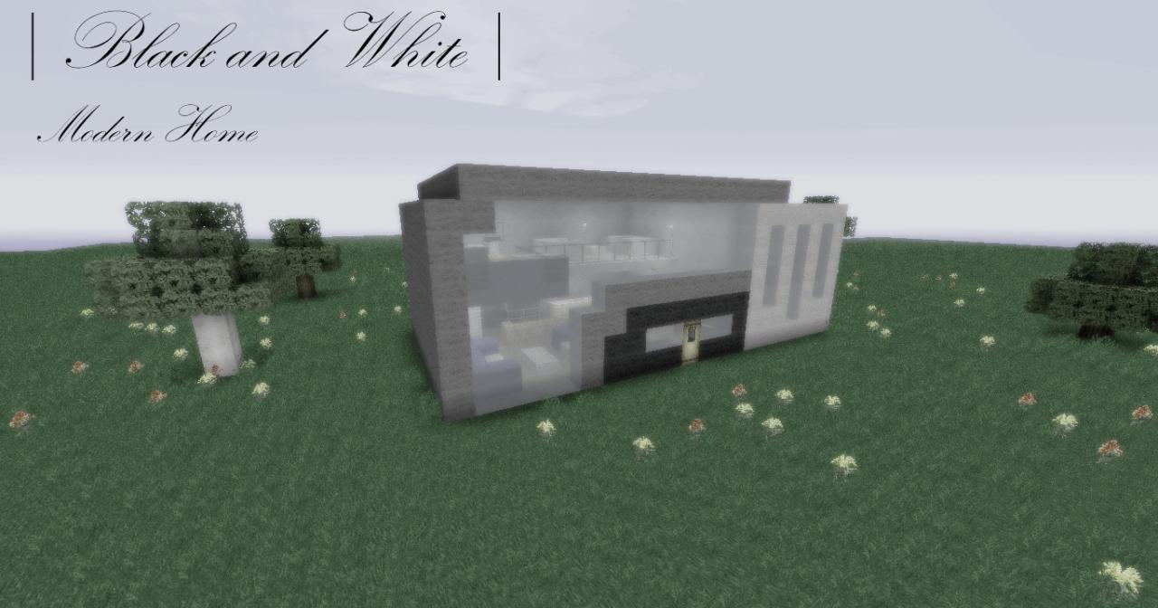  Black and White Modern Home Minecraft Project