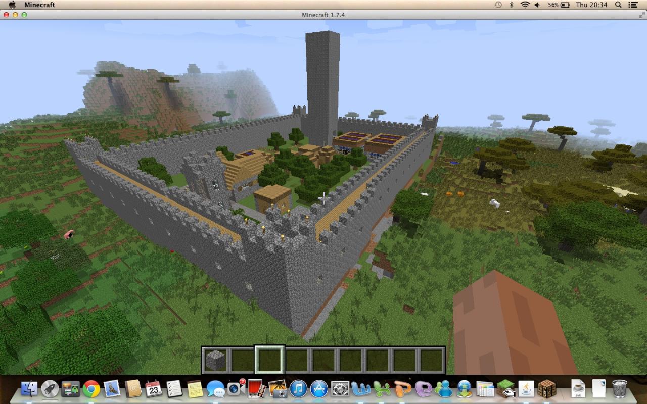 Walled Village Town Populated. Minecraft Project
