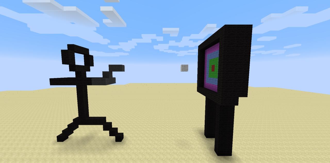 Stickman firing with a gun Minecraft Project