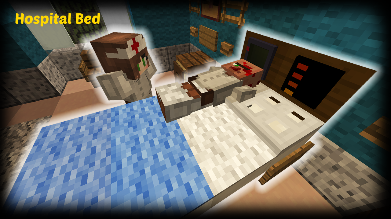 Minecraft How to make a Hospital Bed Minecraft Project