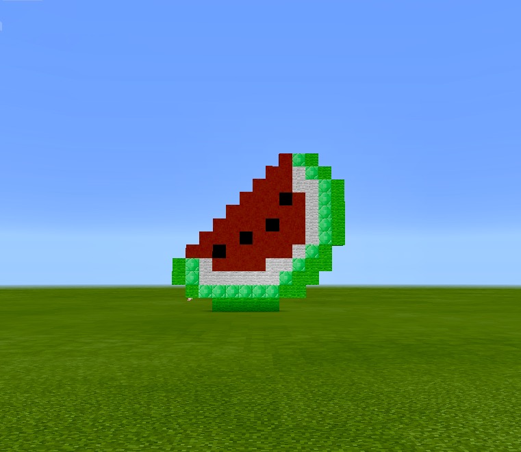 Watermelon Pixel Art Minecraft Project