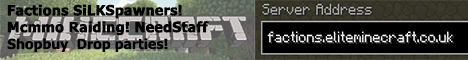 EliteFactionsPvP (Drop Parties! Dtc! Mcmmo!Factions,HardCore)