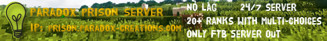 Paradox Prison Server (FTB Ulitmate Pack) 20+ Ranks Minecraft Server