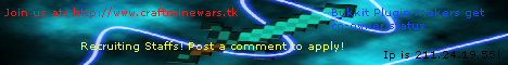 CraftWARS! Recruiting Staffs! Donation Ranks availabe