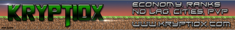 Kryptiox • 1.2.5 • Lag Free • Economy • Survival • PVP • Players Cities • Region Protection • McMMO Kryptiox • 1.2.5 • Lag Free • Economy • Survival • PVP • Players Cities • Region Protection • McMMO