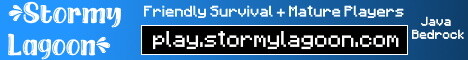 🌎Stormy Lagoon🌎 26.3 🐴mcMMO🐴 Bluemap 🎨ArtMap🎨 Land Claiming