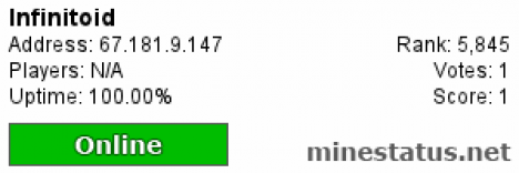 Infinioid![1.2.5][plugins][24/7][bukkit][spleef][ranks][nodonations][pvp][multiworld]infinitoid