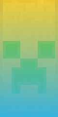yellow banner with lime creeper blue gradient Minecraft Banner