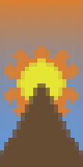 Sunset Over A Mountain In Minecraft Minecraft Banner