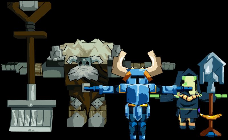 Shovel Knight Character Models (Shovel Knight, Plague Knight, Polar Knight) (80 ATT)
