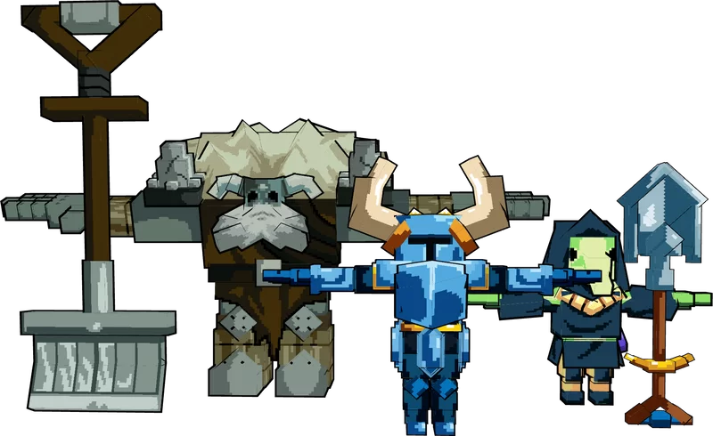 Shovel Knight Character Models (Shovel Knight, Plague Knight, Polar Knight) (80 ATT)