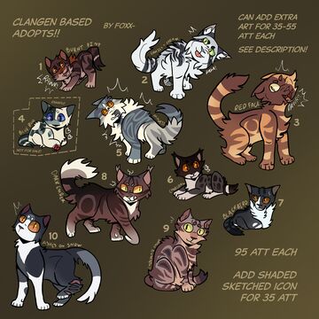 Clangen Based Adopts - 95 ATT Each [7/10 UNSOLD] Minecraft Blog