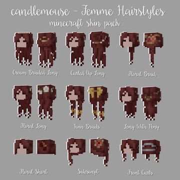 Skin Pack | Femme Hairstyles | FREE, LINK IN DESC Minecraft Blog