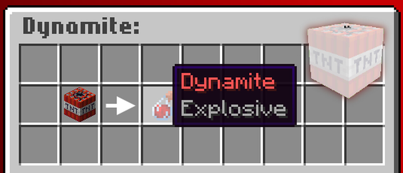Dynamite in Minecraft! Minecraft Data Pack