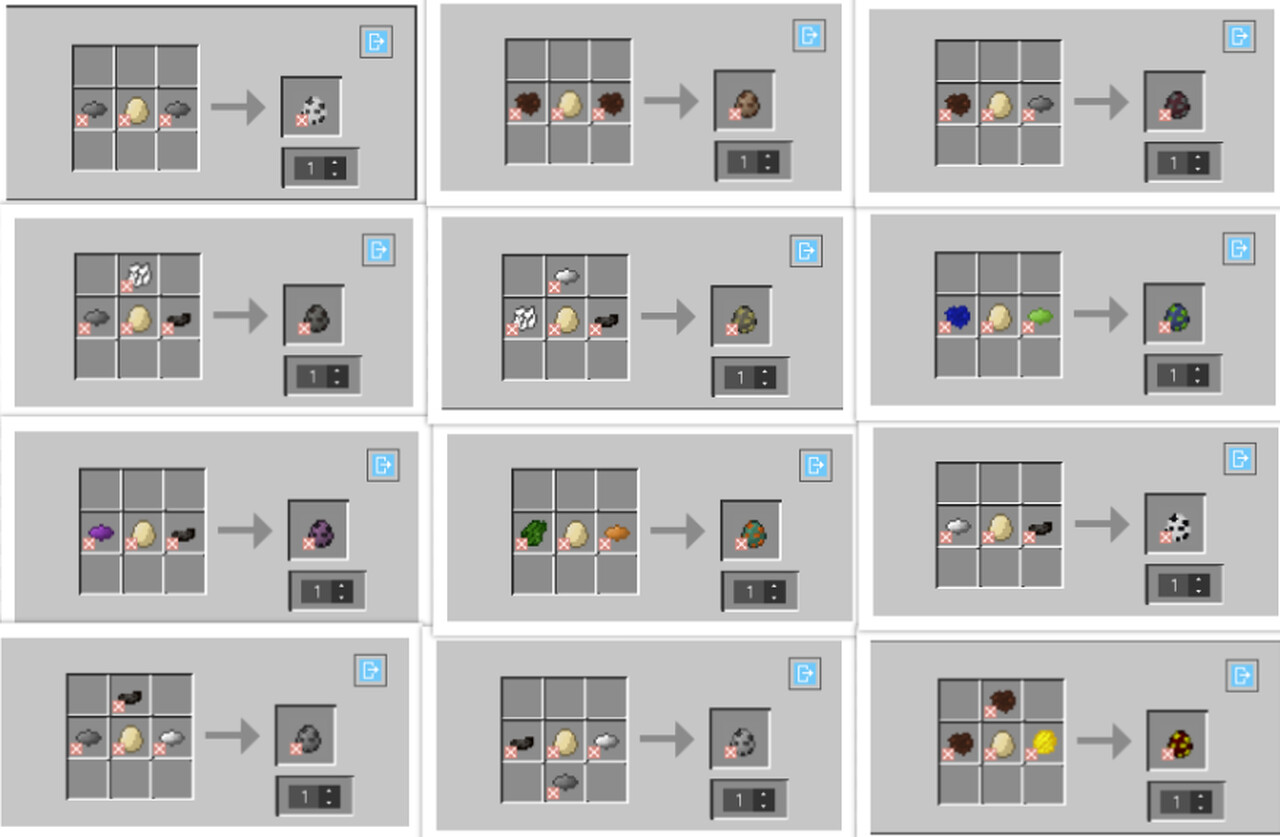 All Spawn Eggs Recipe (Special Edition contains all spawn eggs