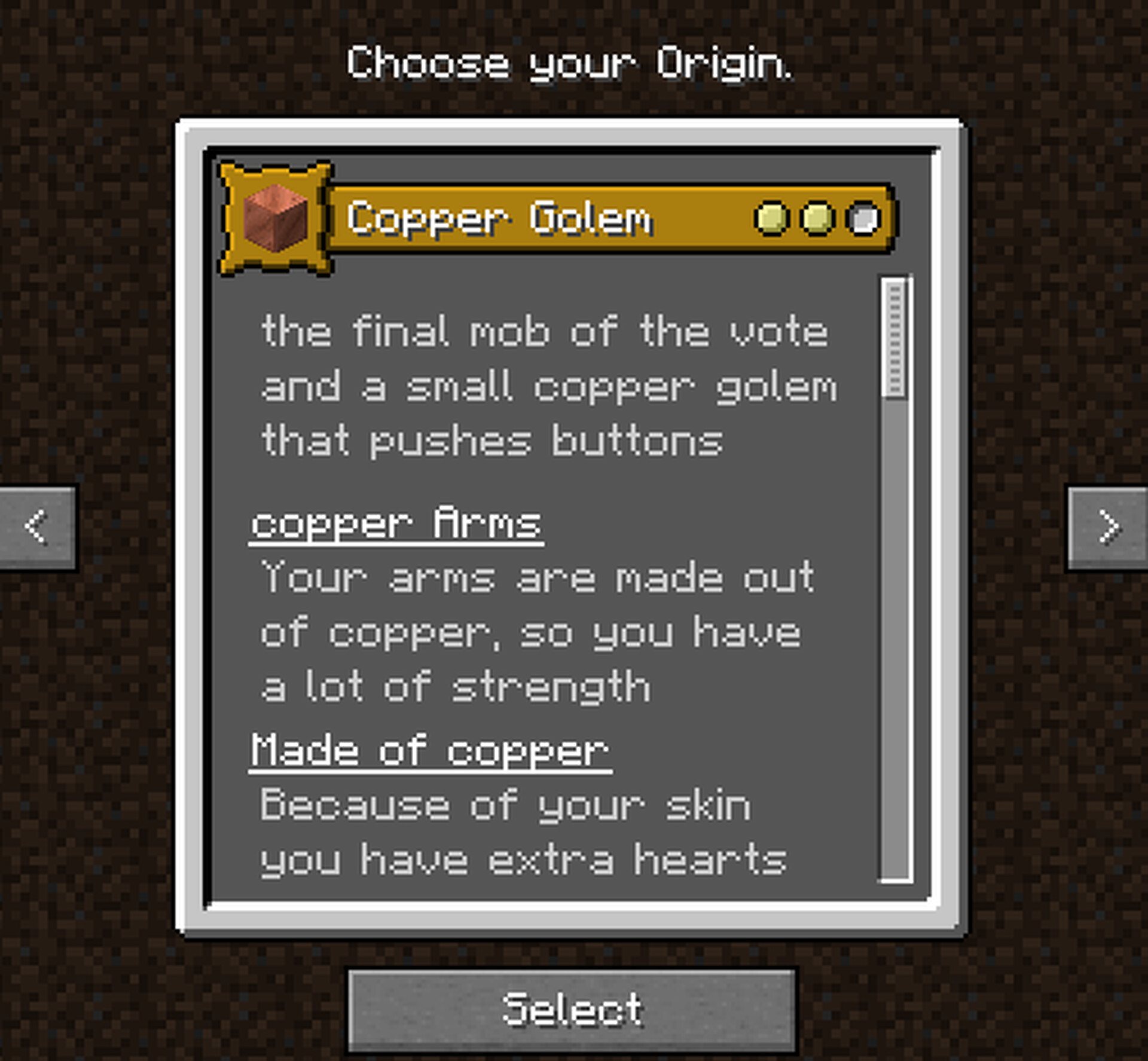 Copper Golem Origin Minecraft Data Pack