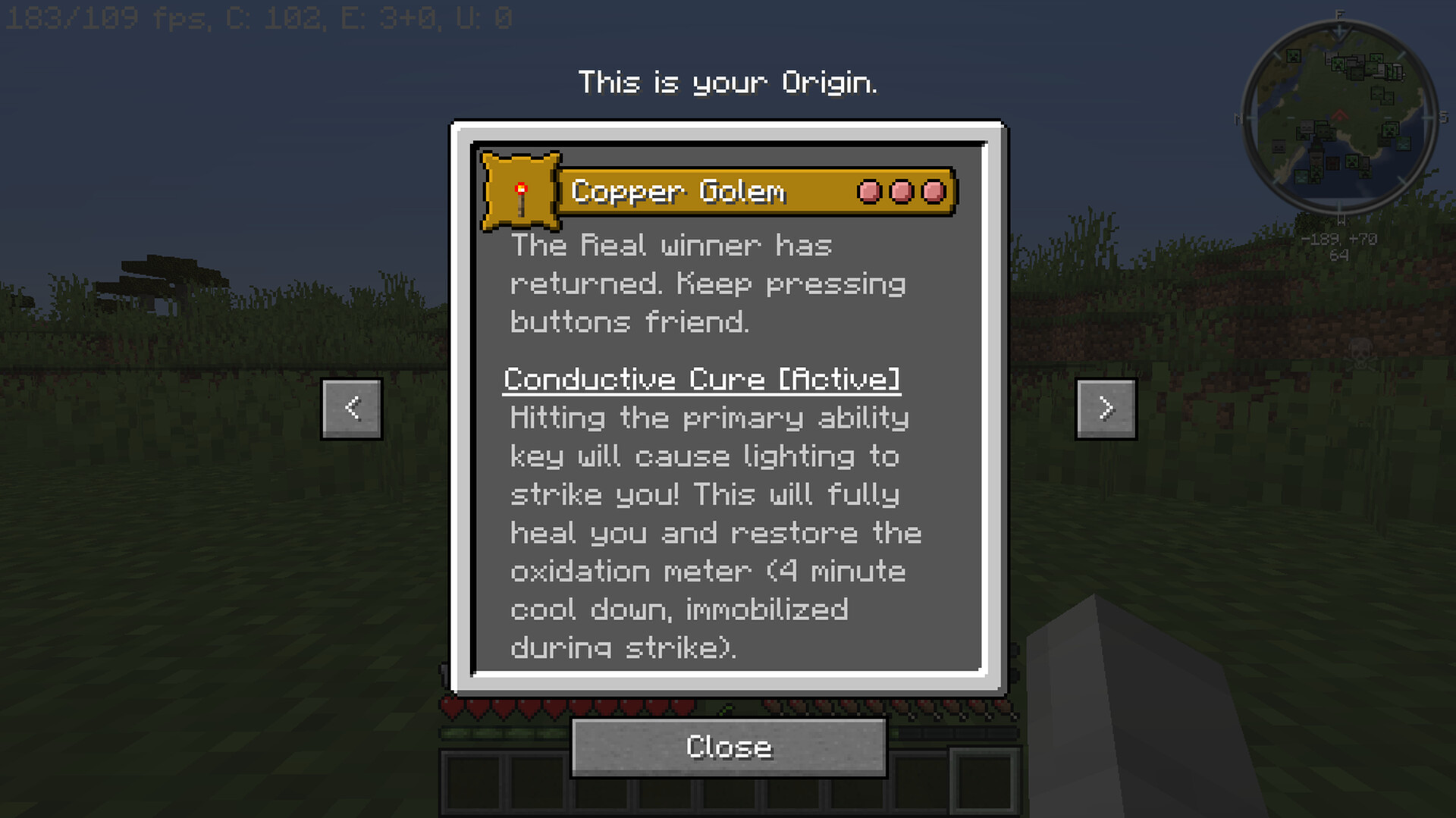 Copper Golem Origin! Minecraft Data Pack