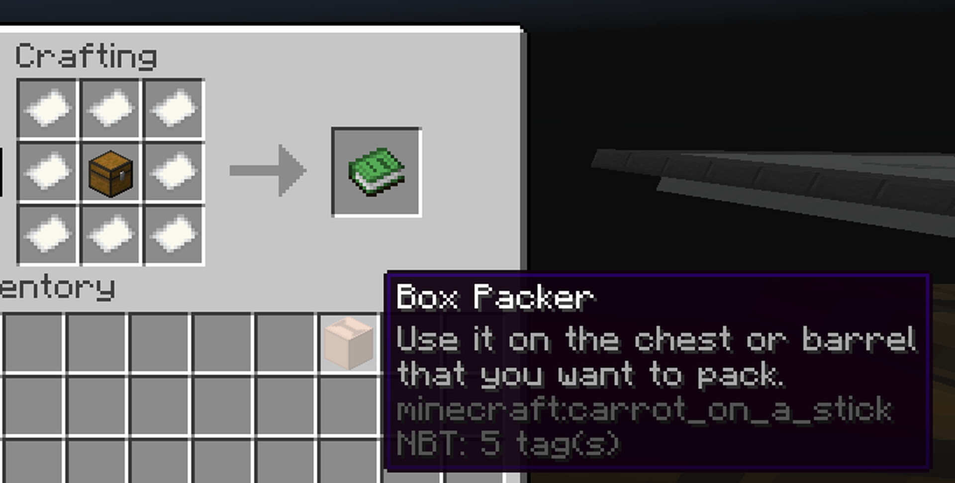 Box Packer / Chest transporter Minecraft Data Pack