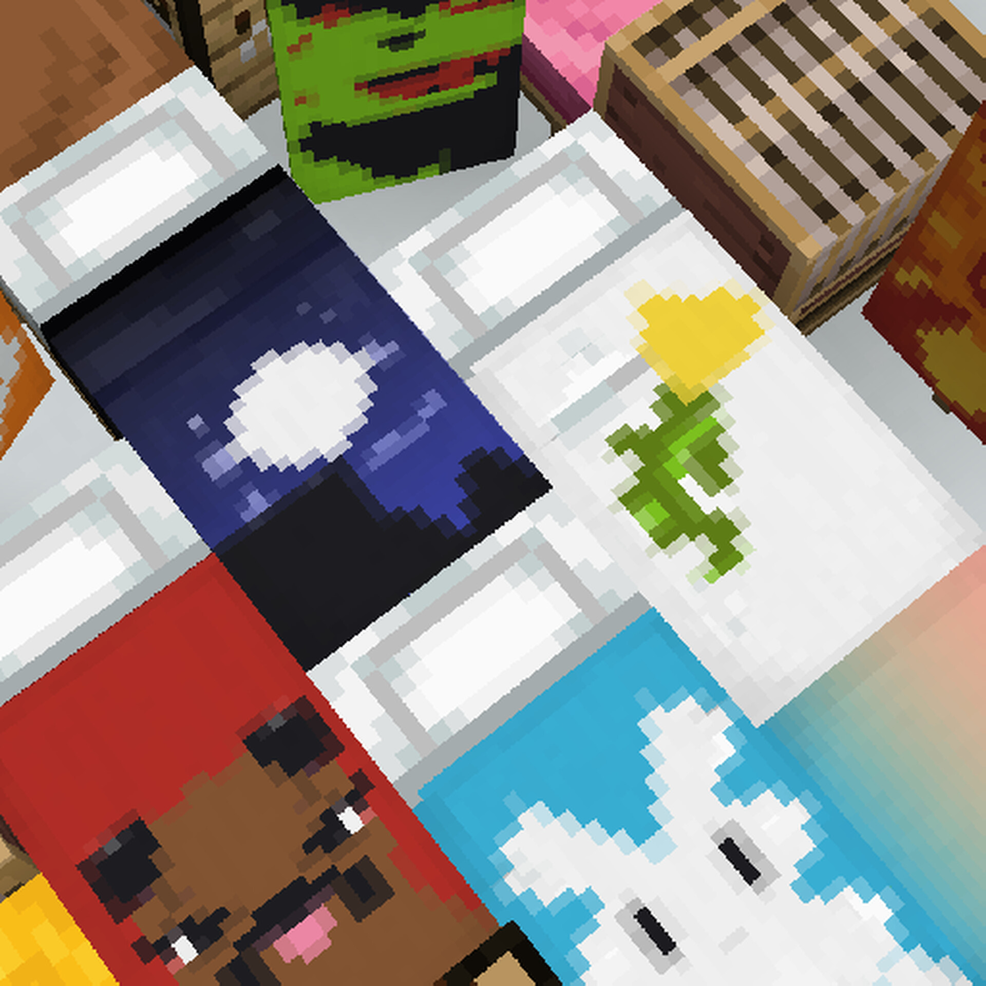 Banners on beds Minecraft Data Pack