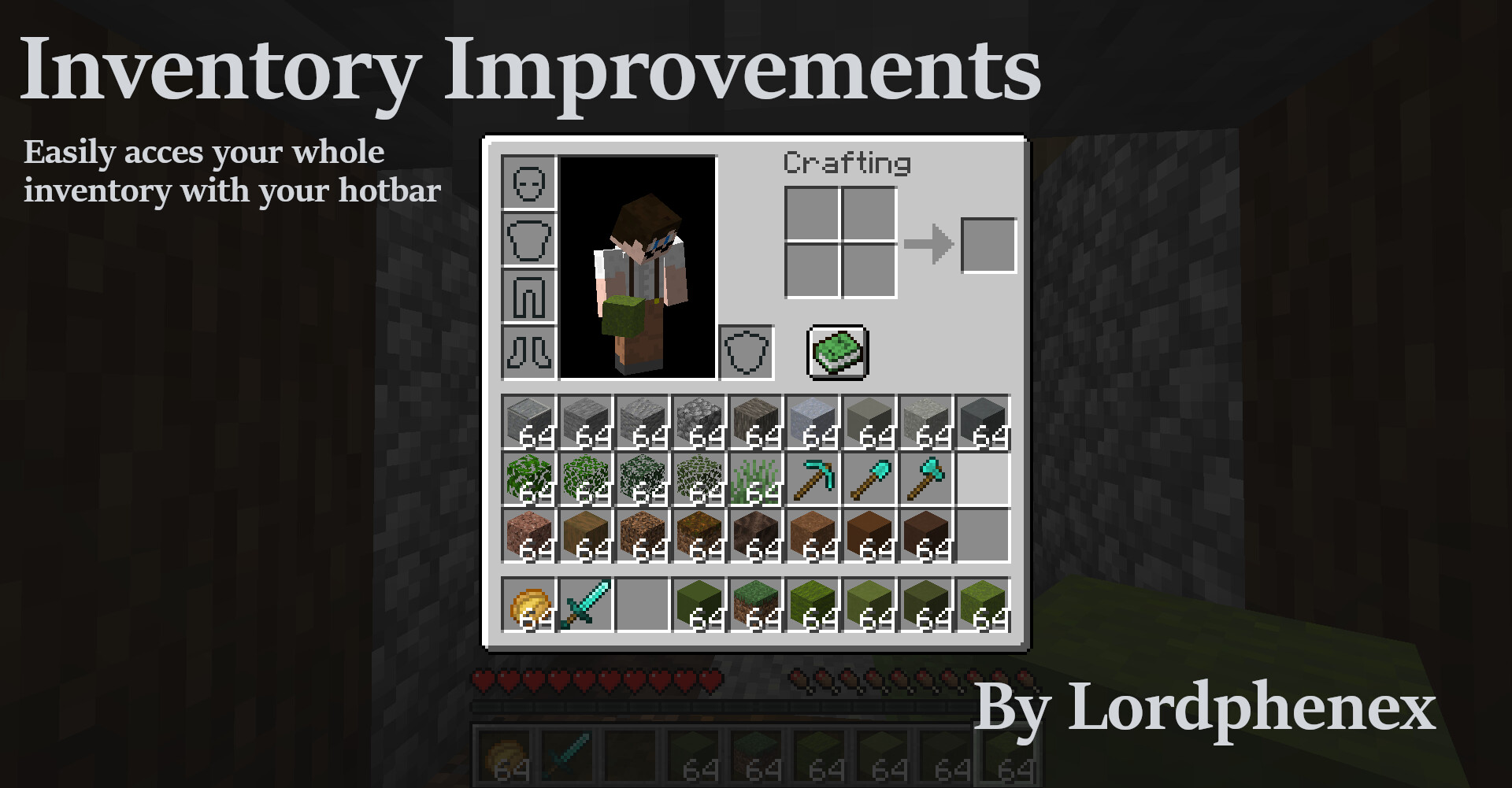 Inventory Improvements Access your inventory from your hotbar