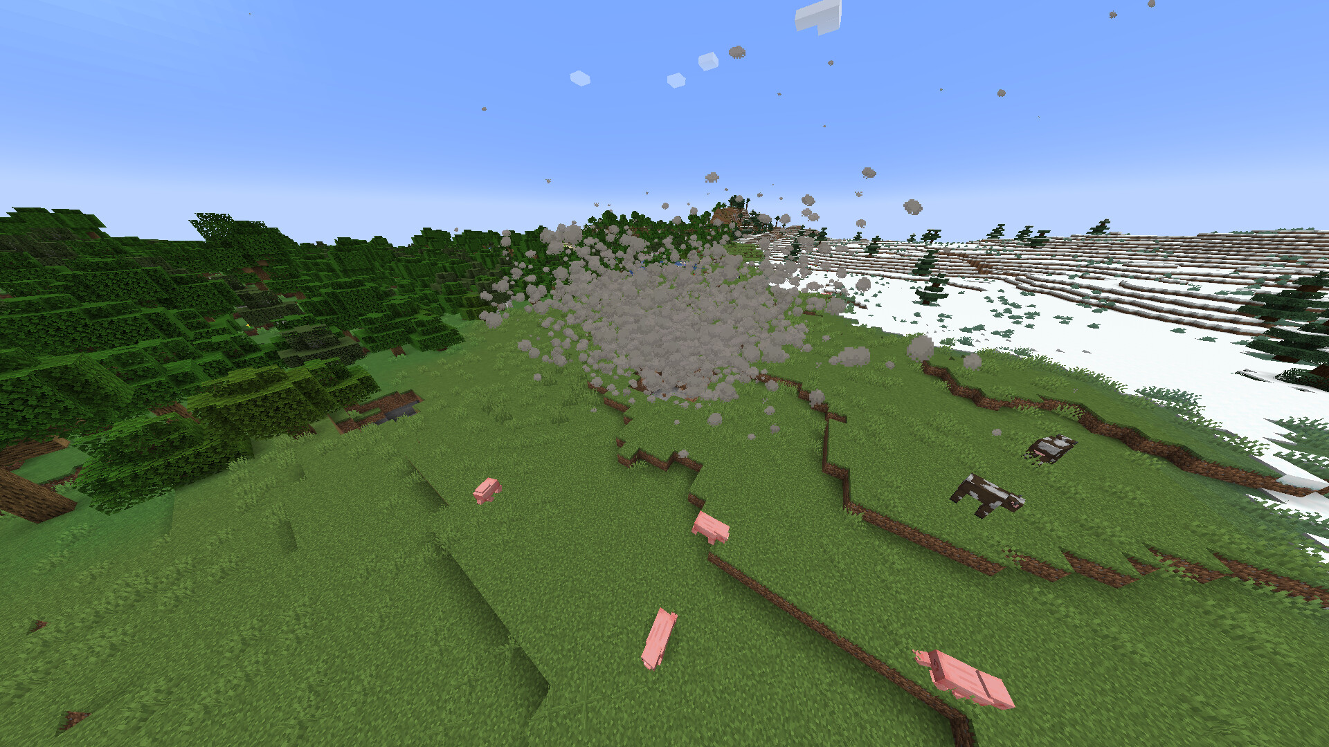 Realistic explosion effect Minecraft Data Pack
