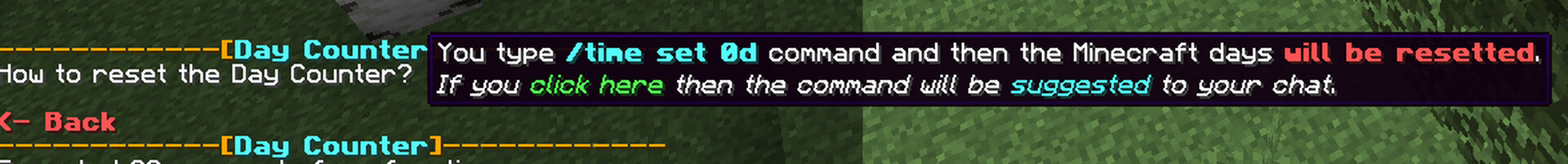 Day Counter Minecraft Data Pack