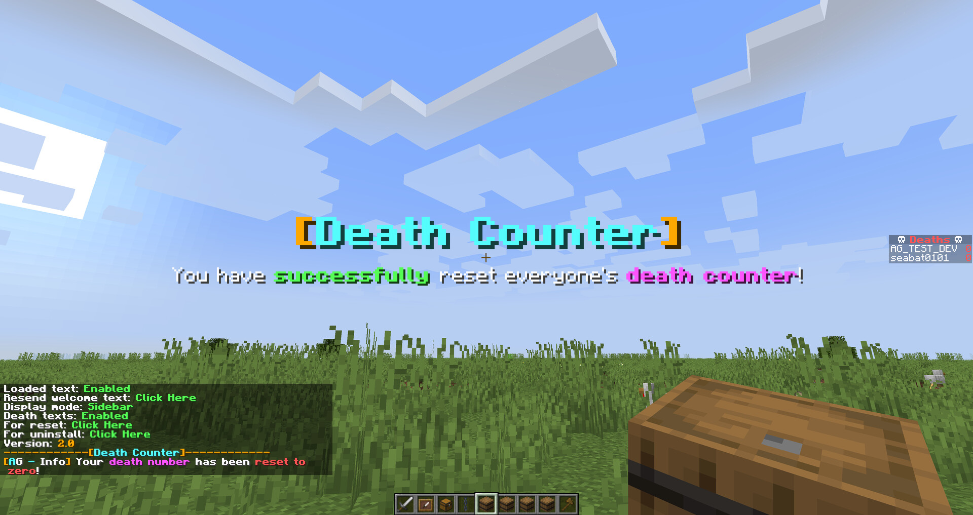 Death Counter By AG Minecraft Data Pack