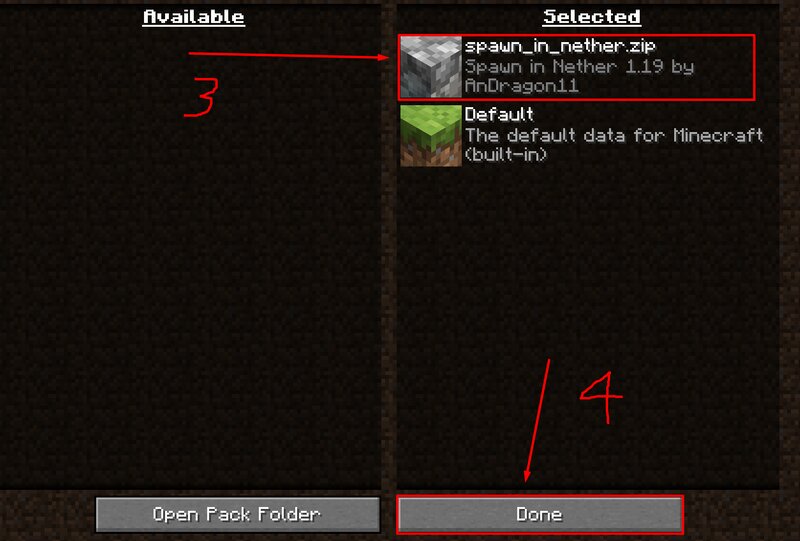 Spawn in the Nether Minecraft Data Pack