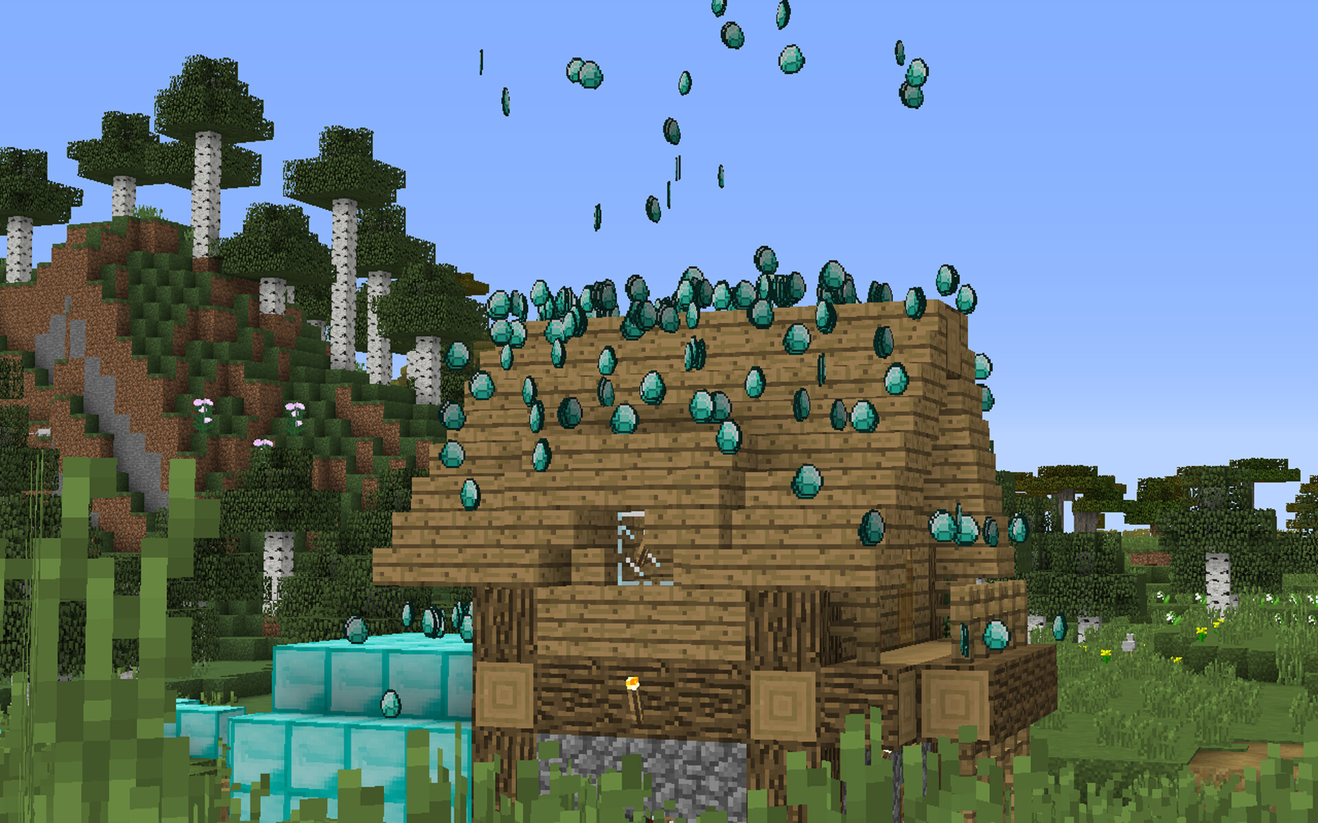 Майнкрафт, но Алмазный Дождь Minecraft Data Pack