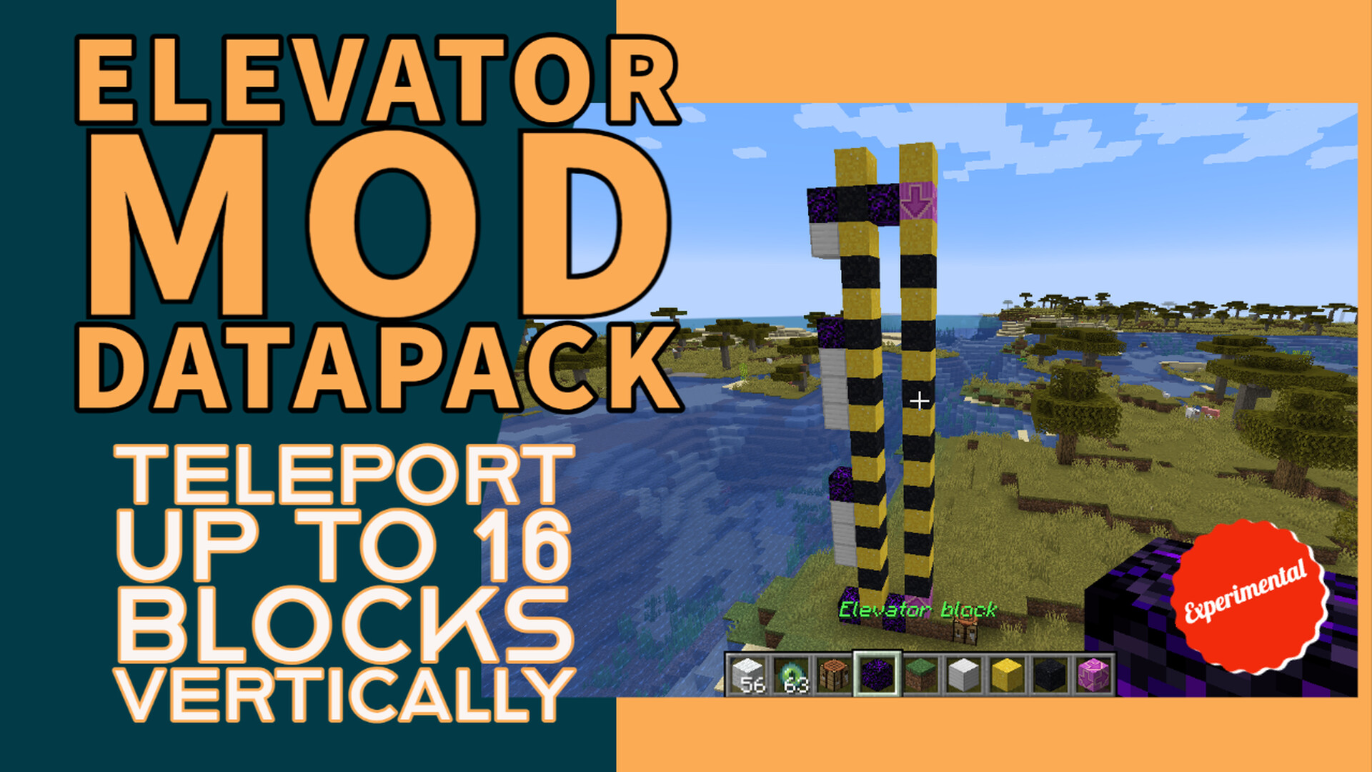 "OpenBlocks Elevator Mod" Replicated as a datapack Minecraft Data Pack