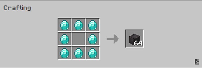 8 Diamonds = 64 Netherite blocks Minecraft Data Pack