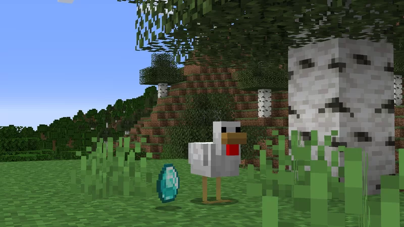 Diamond Chicken Minecraft Pattern Minecraft but chickens lay diamonds instead eggs - 1.21.2 (snapshot ...