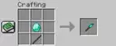 Recipe to craft the Diamond Dagger! The Iron Dagger use Iron Ingots, and the Gold Dagger uses Gold Ingots!