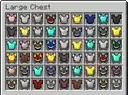 A double chest filled with different Chestplates and Armored Elytras