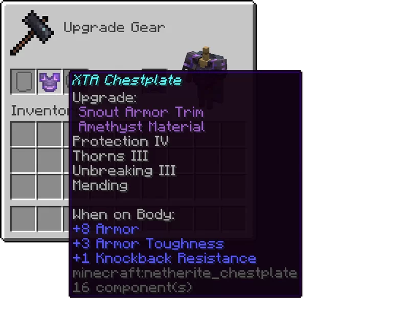 How to add an Elytra a Chestplate in the Smithing Table, before