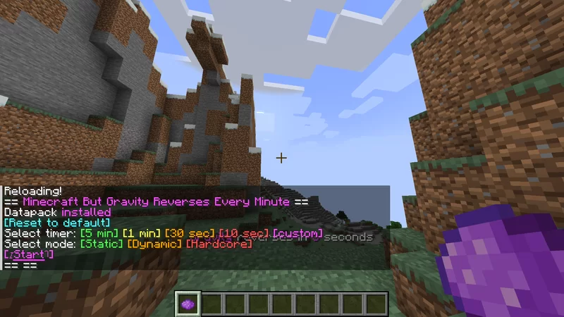 Minecraft but gravity reverses every minute (1.21.4) Minecraft Data Pack