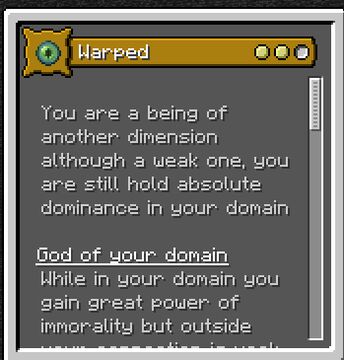 Warped, Origns datapack, *Warning experimental-Recommend only one person using this origin Minecraft Data Pack