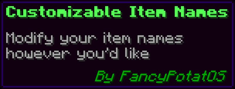 Customizable Item Names